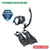 Tusa Pro Quality Mask and Snorkel Set Side View Mask and Dry Top Snorkel BLUE 